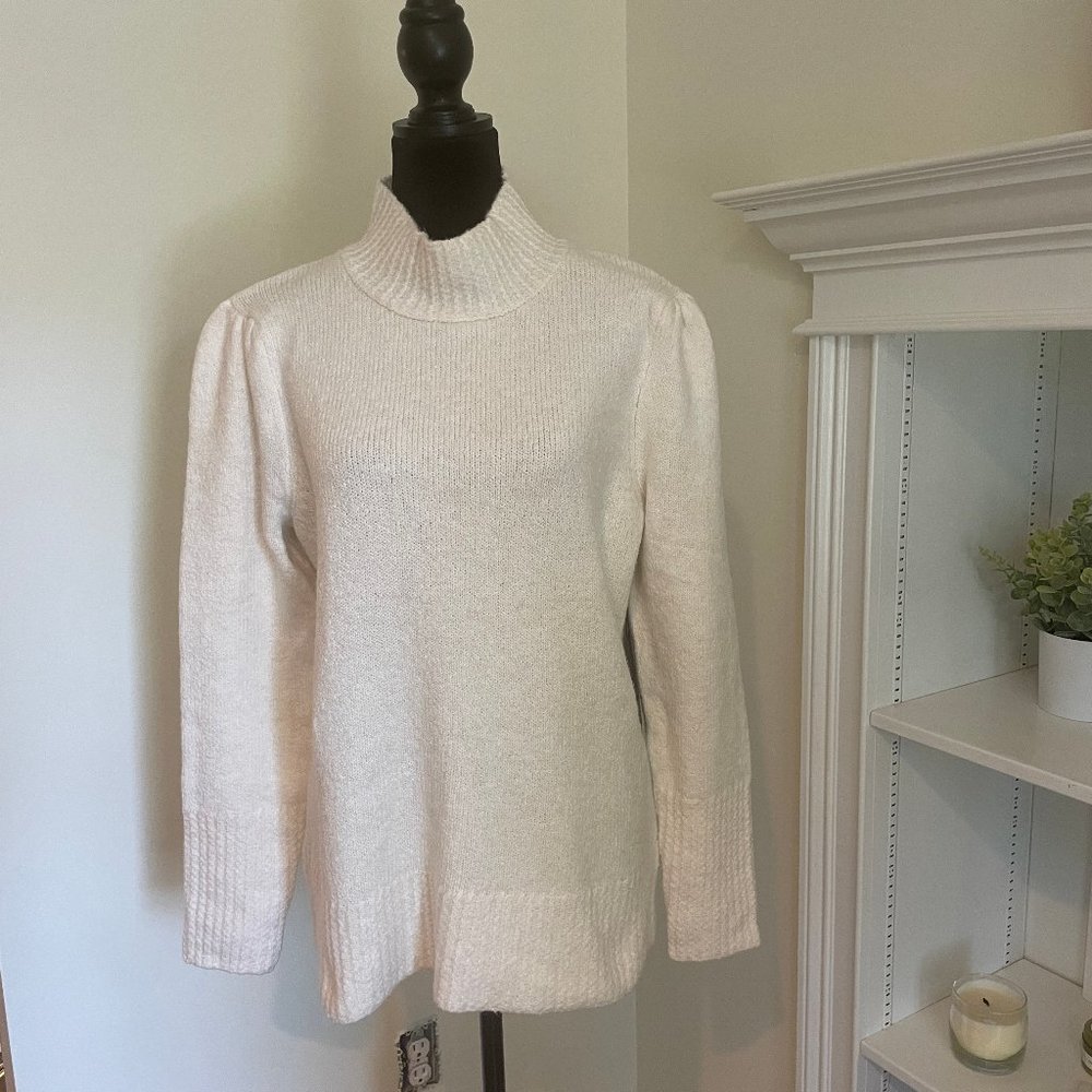 RACHEL Rachel Roy Cream Mock Neck Sweater, Size XL, NWT